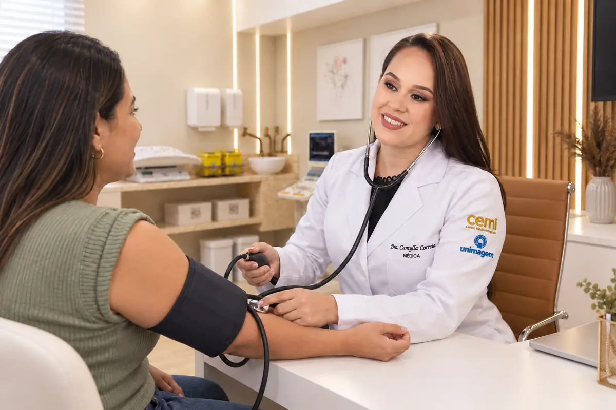 Dra. Camylla Correia atendendo uma paciente na CEMI